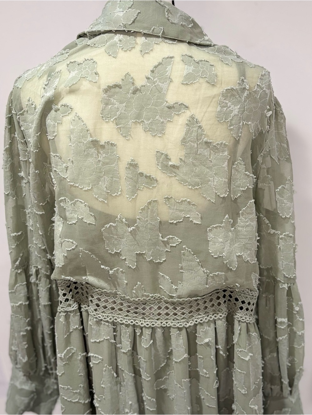 ASOS DESIGN button through maxi shirt dress with lace inserts - Picture 5 of 8